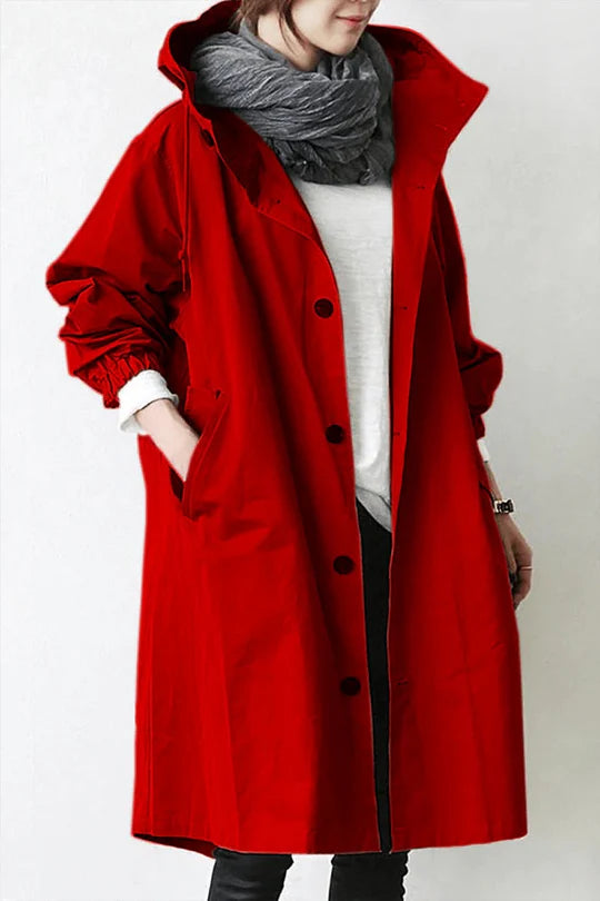 Wasserdichter Trenchcoat mit Kapuze