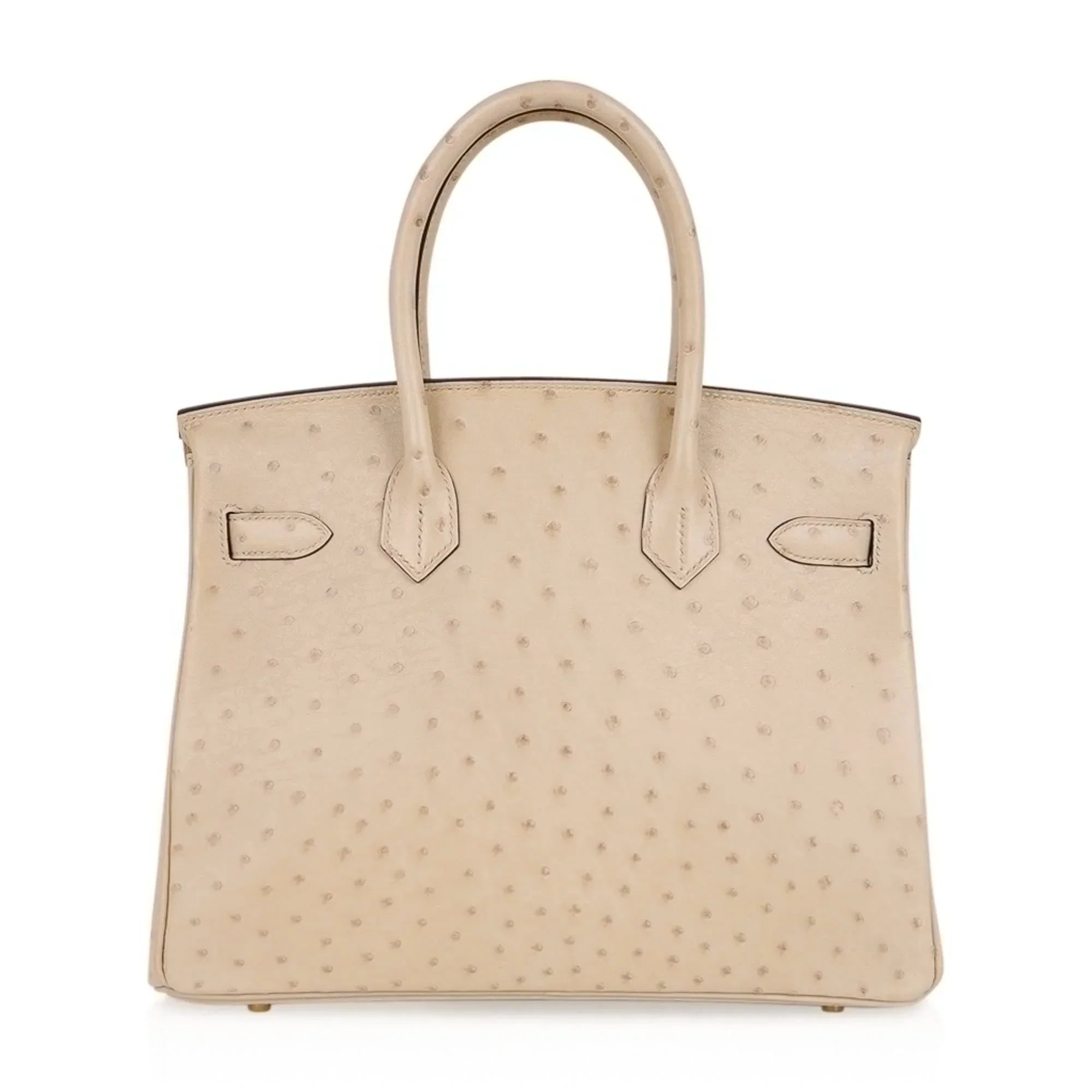 Birkin 30 Bag Ostrich Parchemin Gold Hardware New w/Box