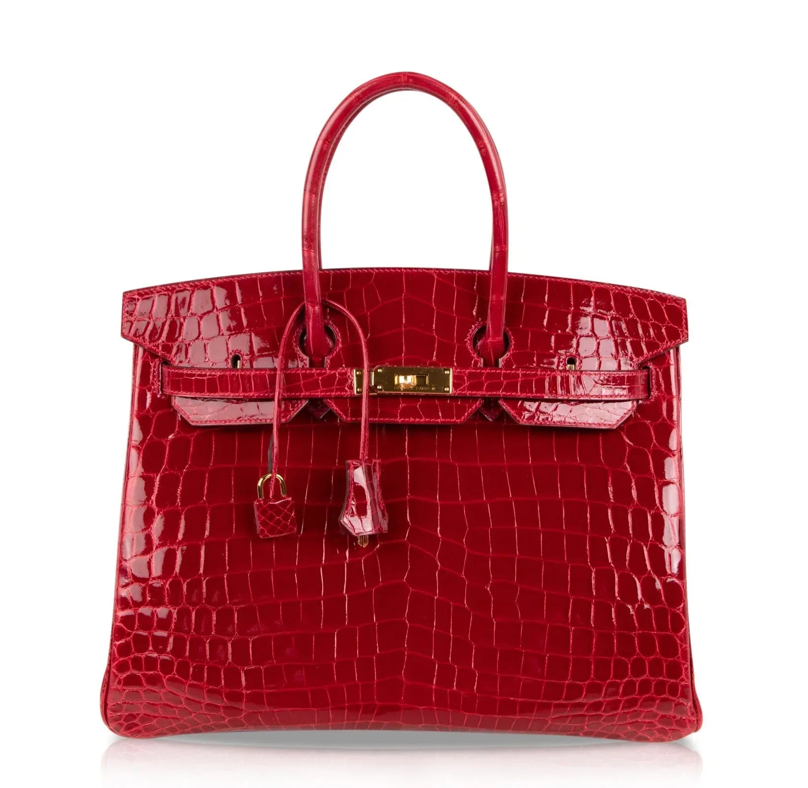 Birkin 35 Braise Lipstick Red Crocodile Gold Hardware