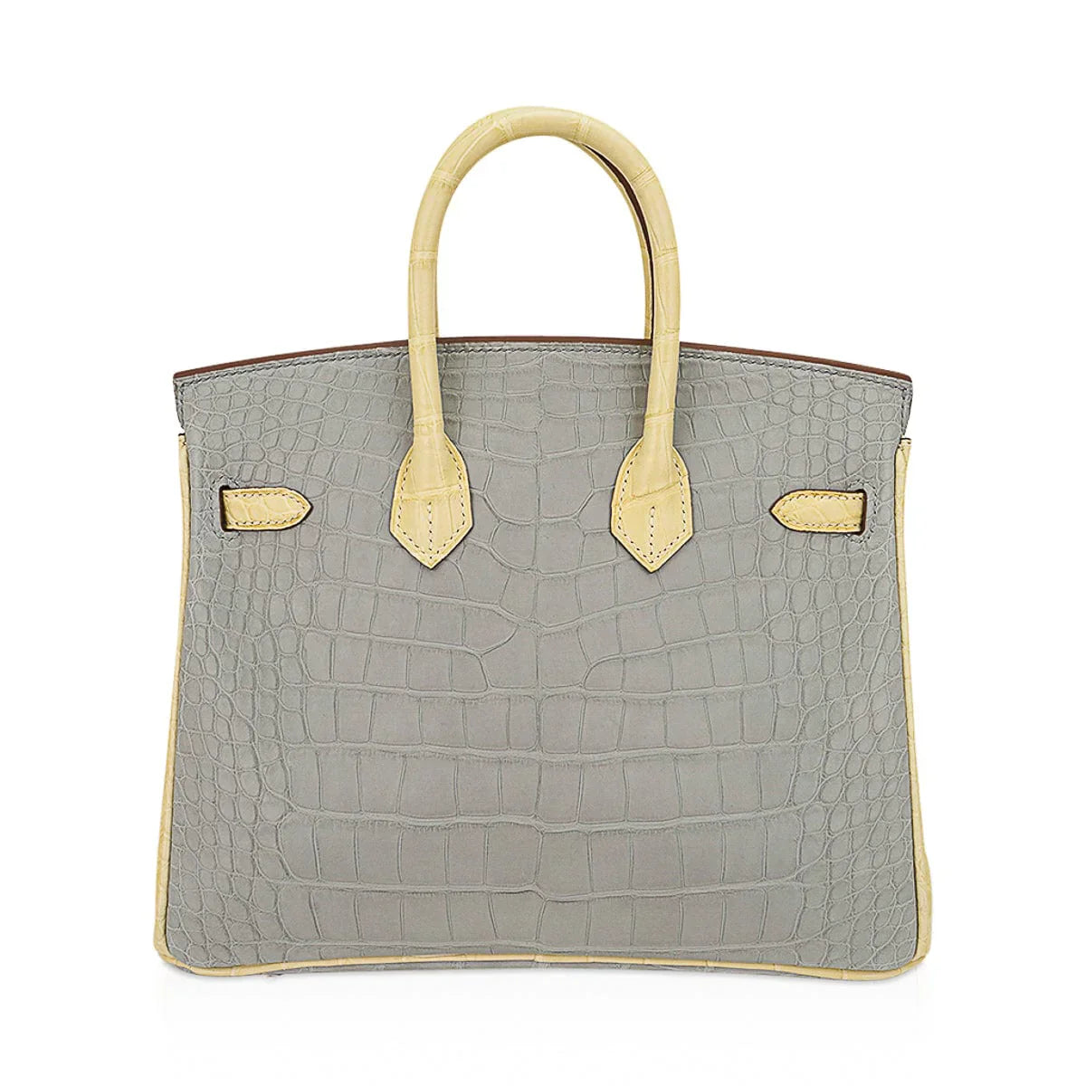 Special Order HSS Birkin 25 Bag Gris Perle & Vanille Matte Alligator with Rose Gold Hardware