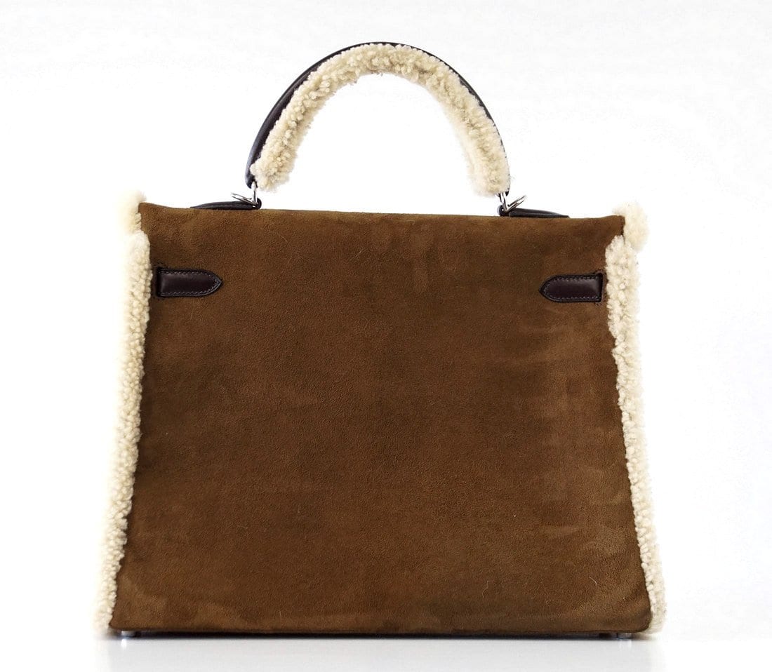 Kelly 35 Bag Rare Limited Edition Teddy Shearling Plush