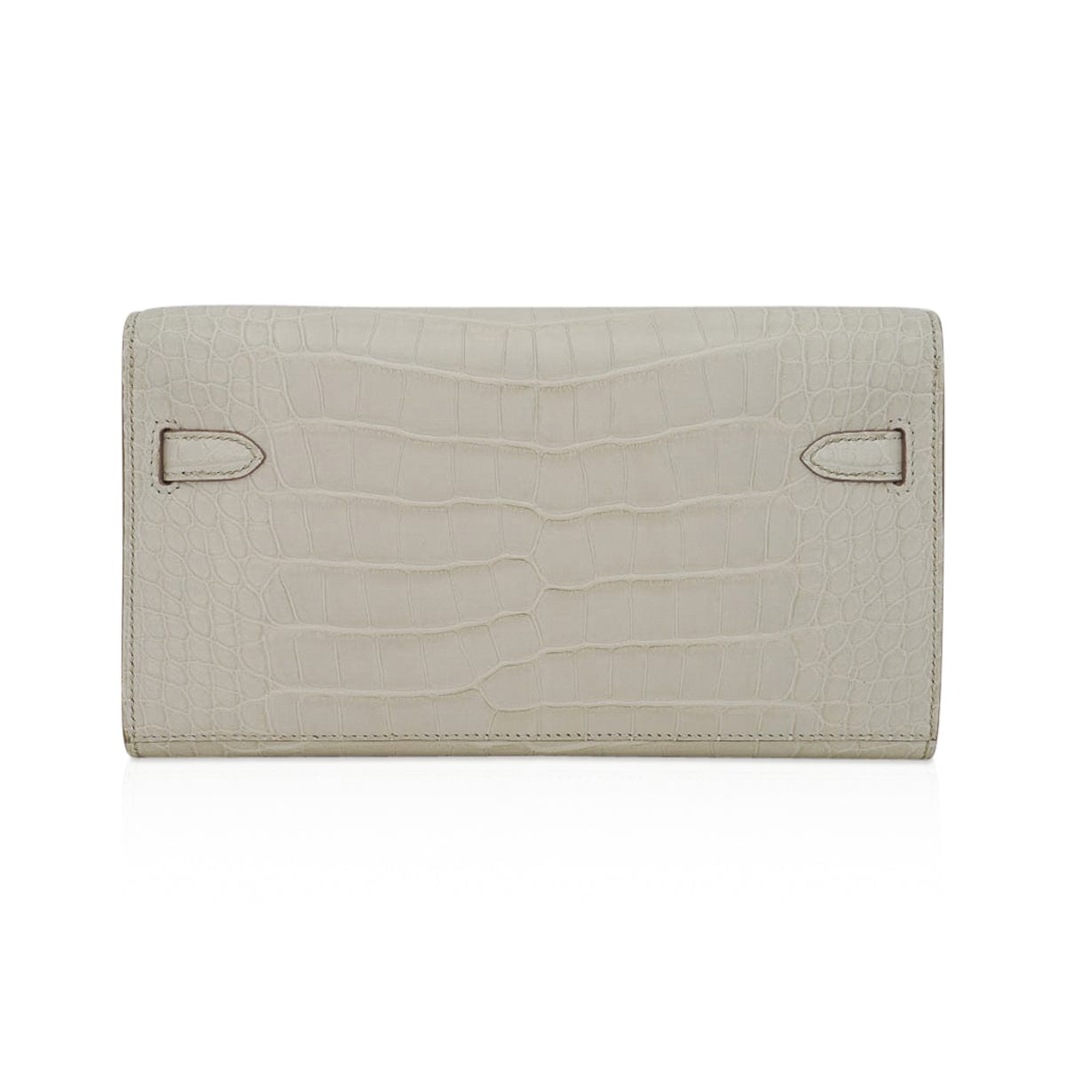 Kelly Classique To Go Wallet Beton Matte Alligator Gold Hardware