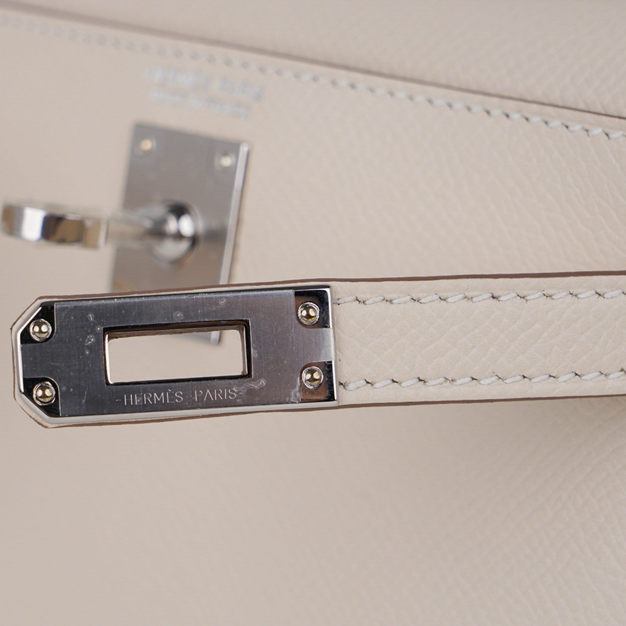 Kelly 20 Mini Sellier Bag Craie Epsom Leather Palladium Hardware New w/Box